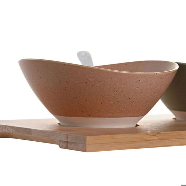 Set med skandinavisk bambu porslin DKD Home Decor 29 x 15,5 x 1,5 cm