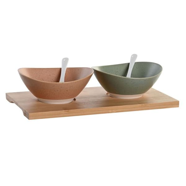 Set med skandinavisk bambu porslin DKD Home Decor 29 x 15,5 x 1,5 cm