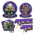 Miniatyrbild 1 av 4: INN Halloween 98st Halloween festservis med tallrikar Gaffel Bordsduk Servett Halloween festtillbehör set för 24 inv