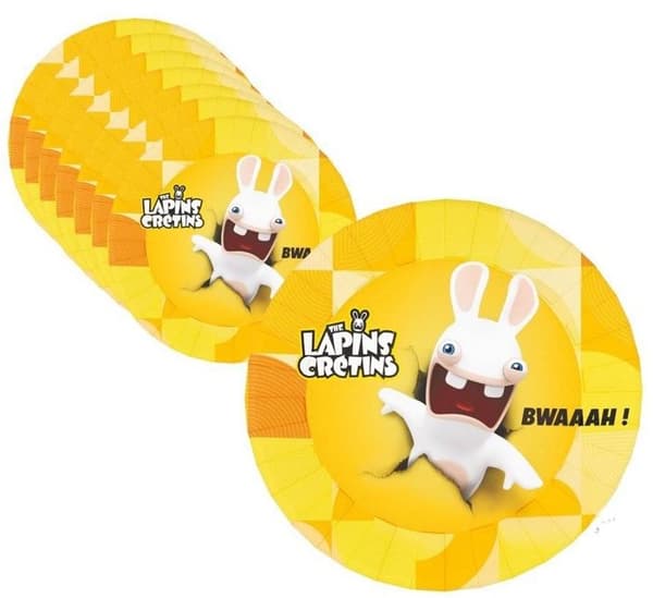 P'TIT Clown re23335, Set med 8 Tallrikar Rabbids 23 cm