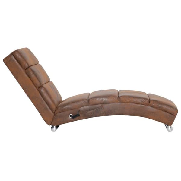 vidaXL massagechaiselong imiteret ruskind brun