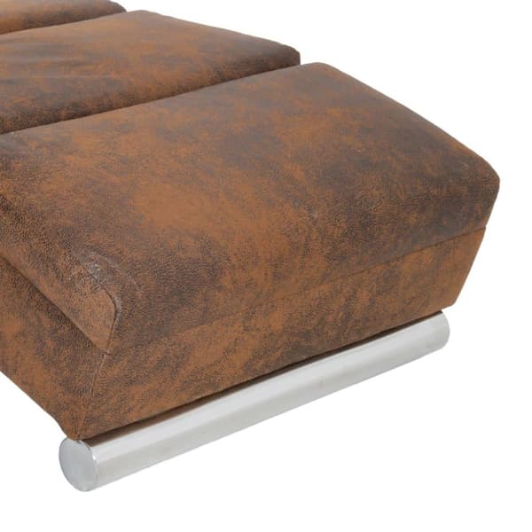 vidaXL massagechaiselong imiteret ruskind brun