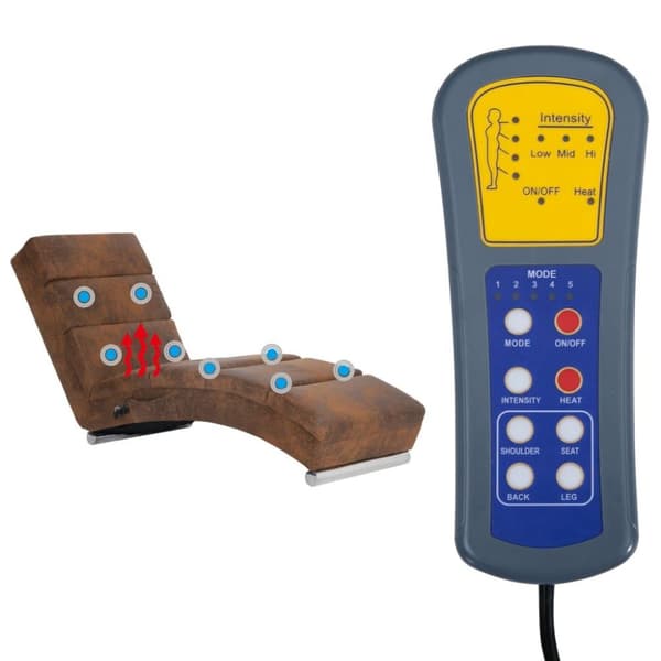 vidaXL massagechaiselong imiteret ruskind brun