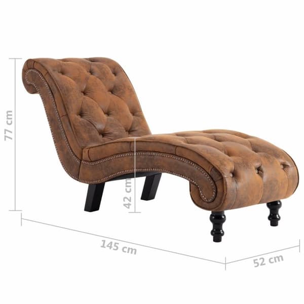 vidaXL Schäslong brun konstmocka