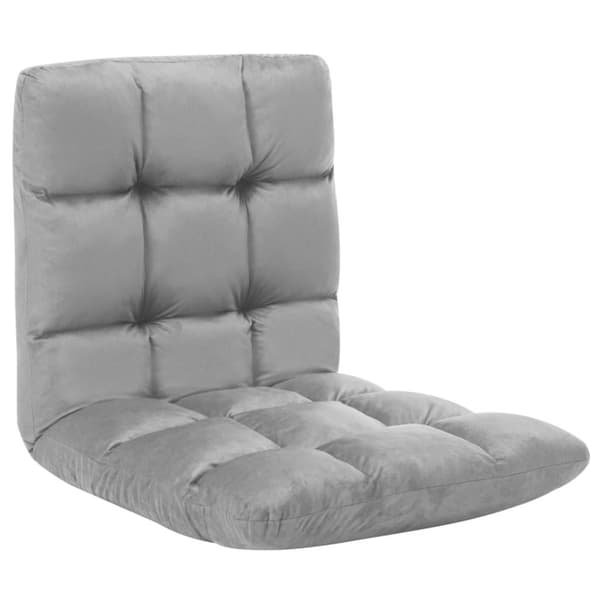 vidaXL foldbar gulvstol mikrofiber lysegrå