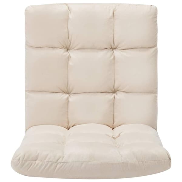 vidaXL foldbar gulvstol mikrofiber cremefarvet