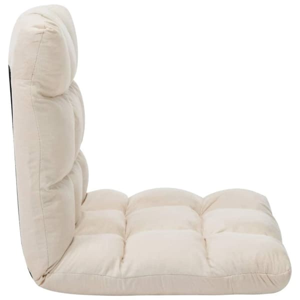 vidaXL foldbar gulvstol mikrofiber cremefarvet