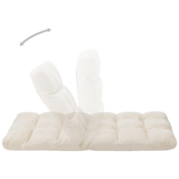 vidaXL foldbar gulvstol mikrofiber cremefarvet