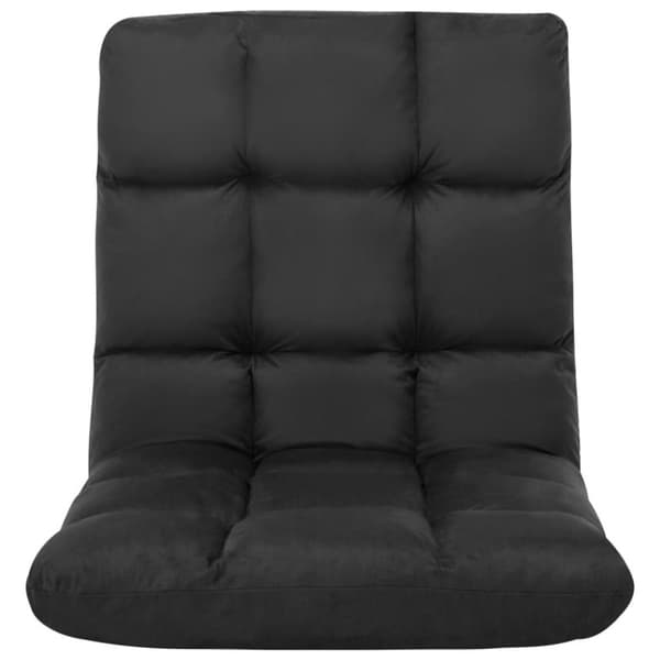 vidaXL foldbar gulvstol mikrofiber sort