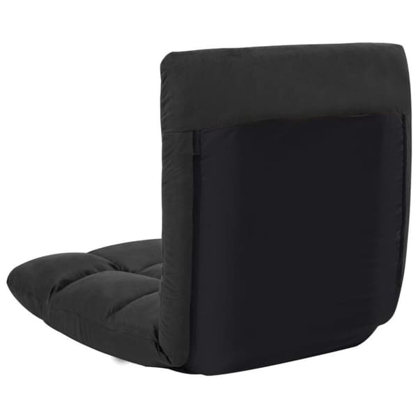 vidaXL foldbar gulvstol mikrofiber sort