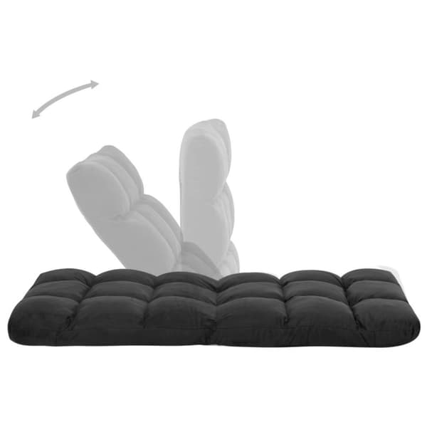 vidaXL foldbar gulvstol mikrofiber sort