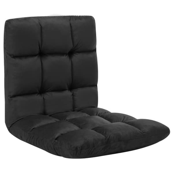 vidaXL foldbar gulvstol mikrofiber sort