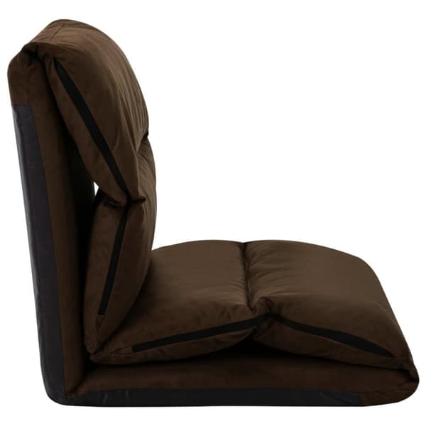 vidaXL foldbar gulvstol mikrofiber brun