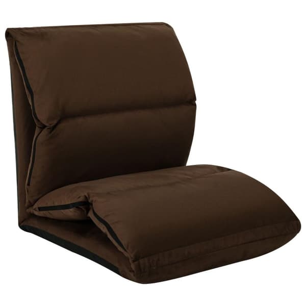 vidaXL foldbar gulvstol mikrofiber brun