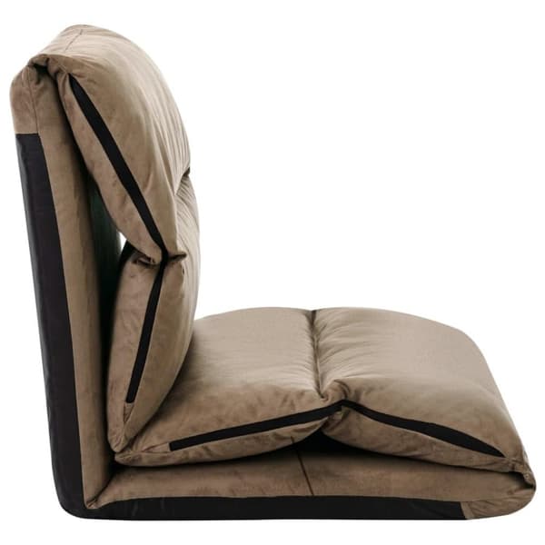 vidaXL foldbar gulvstol mikrofiber gråbrun