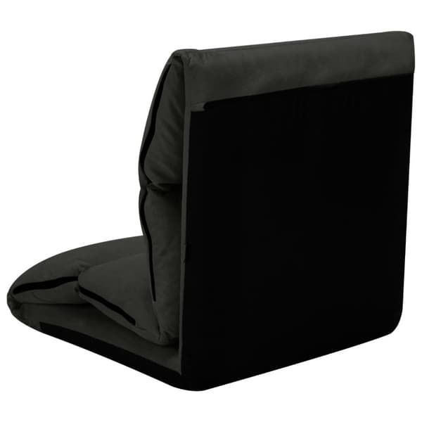 vidaXL foldbar gulvstol mikrofiber sort