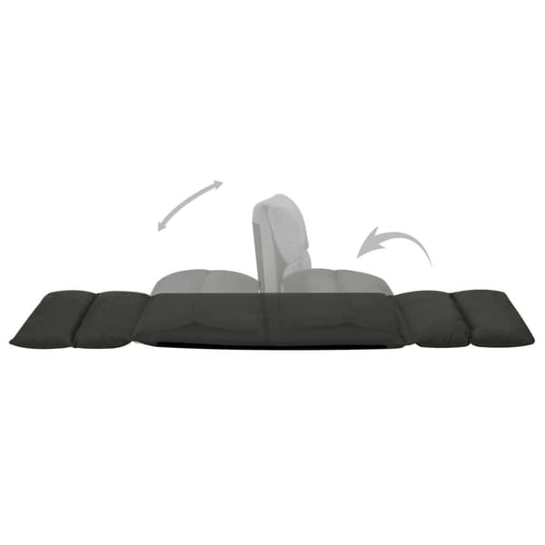 vidaXL foldbar gulvstol mikrofiber sort