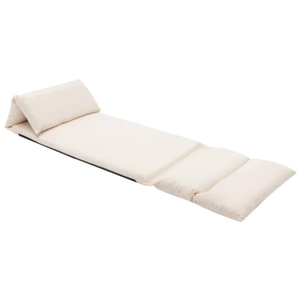 vidaXL foldbar gulvstol mikrofiber cremefarvet