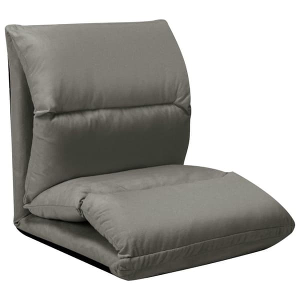 vidaXL foldbar gulvstol mikrofiber mørkegrå