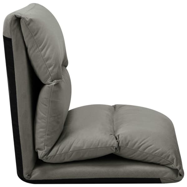 vidaXL foldbar gulvstol mikrofiber mørkegrå
