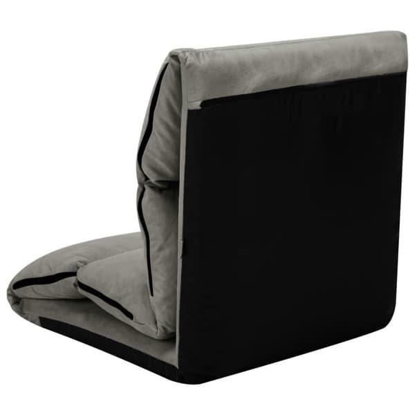 vidaXL foldbar gulvstol mikrofiber mørkegrå
