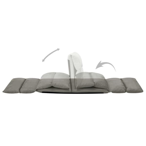 vidaXL foldbar gulvstol mikrofiber mørkegrå