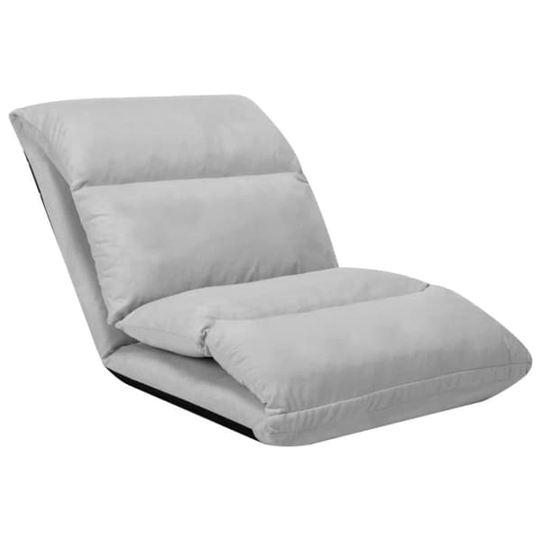 vidaXL foldbar gulvstol mikrofiber lysegrå