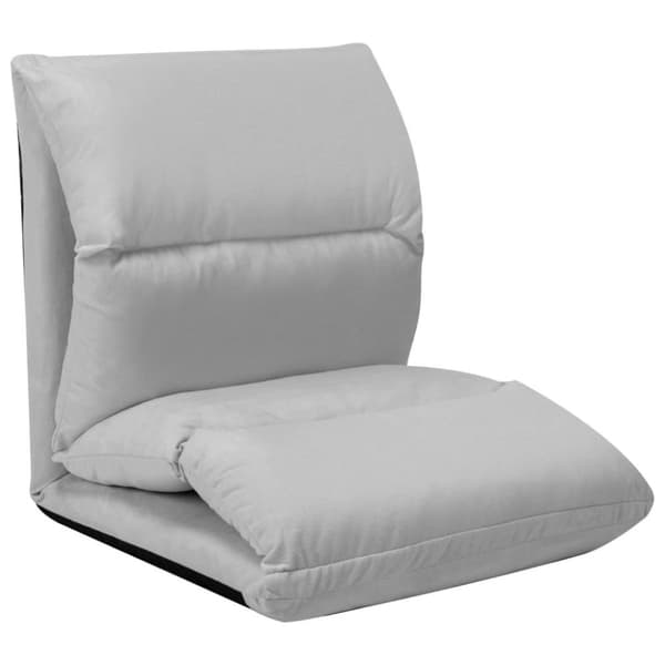 vidaXL foldbar gulvstol mikrofiber lysegrå