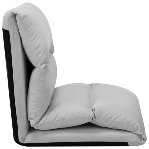vidaXL foldbar gulvstol mikrofiber lysegrå
