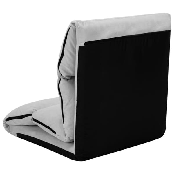 vidaXL foldbar gulvstol mikrofiber lysegrå