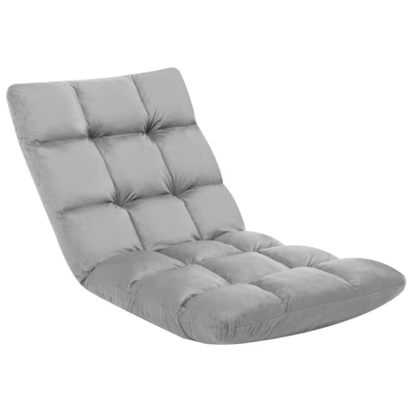 vidaXL Golvstol vikbar ljusgrå mikrofiber