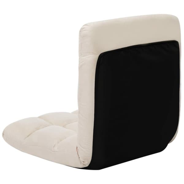 vidaXL Golvstol vikbar gräddvit mikrofiber