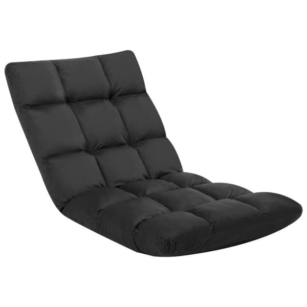 vidaXL Golvstol vikbar svart mikrofiber