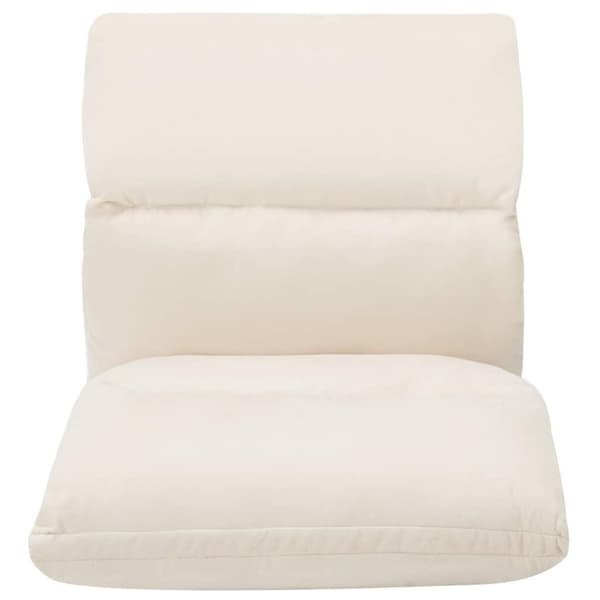 vidaXL Golvstol vikbar gräddvit mikrofiber