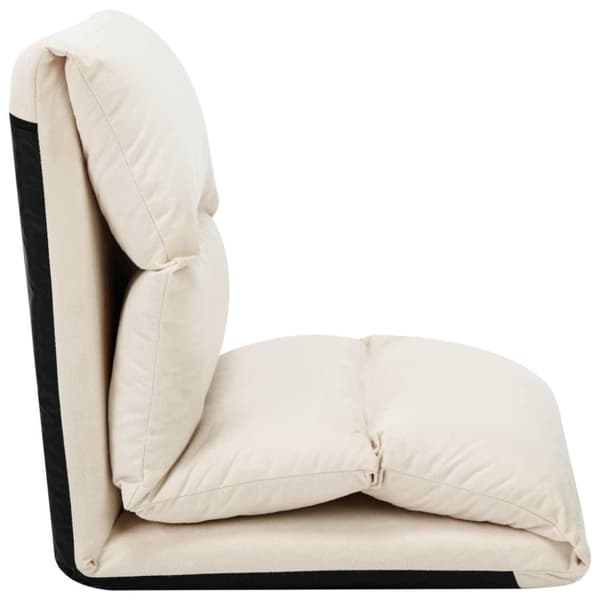 vidaXL Golvstol vikbar gräddvit mikrofiber
