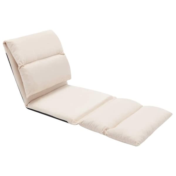 vidaXL Golvstol vikbar gräddvit mikrofiber