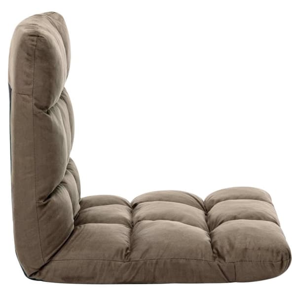 vidaXL Golvstol vikbar taupe mikrofiber