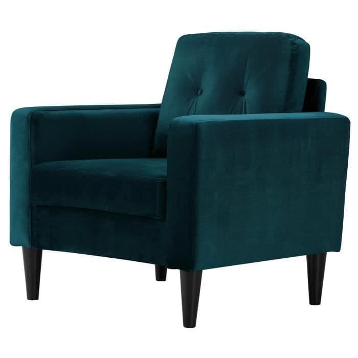 IBRA VELVET nojatuoli - ankan sininen sametti - klassinen - L 80 x D 81 cm