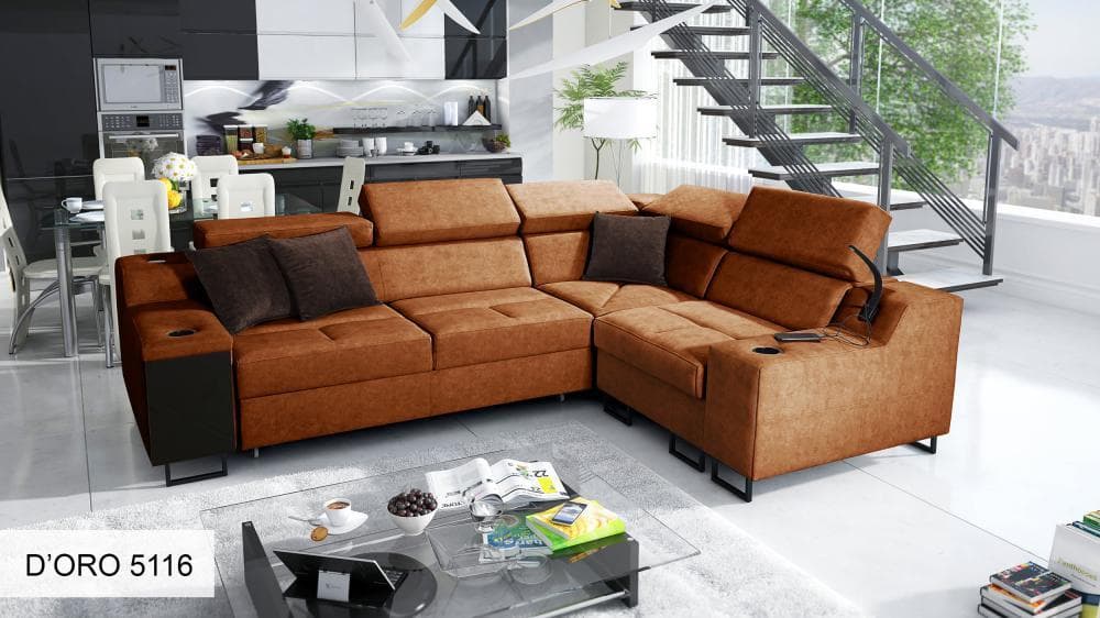 ALICANTE II BÄDDSOFFA 287x211x100 HÖGER BRUN