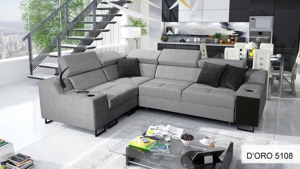 ALICANTE II BÄDDSOFFA 287x211x100 VÄNSTER GRÅ