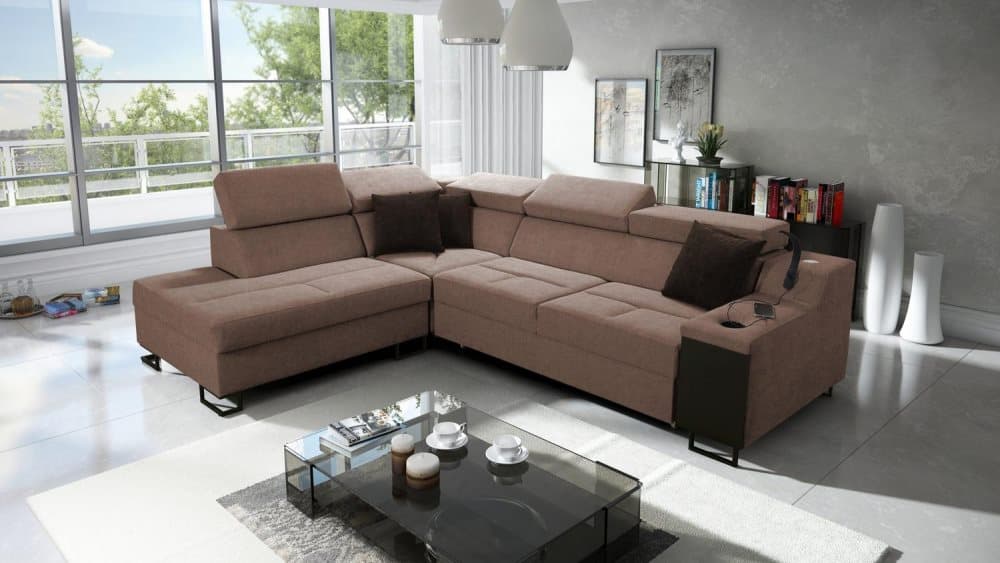 ALICANTE VII BÄDDSOFFA 287x223x100 VÄNSTER BRUN