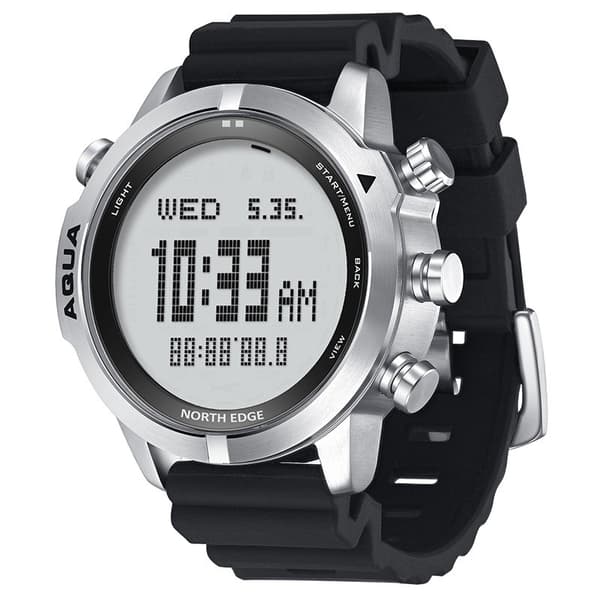 North Edge Aqua Tietokone Freedive Multi-sport 10 Atm Hopeinen