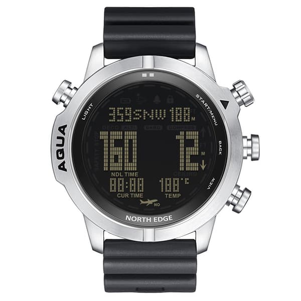North Edge Aqua Tietokone Freedive Multi-sport 10 Atm Hopeinen