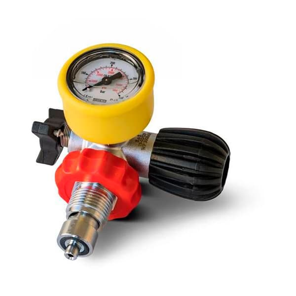 Coltri Filling Valve Din 300 With Pressure Gauge Gul,Rød,Sort,Søvfarvet