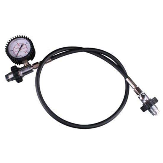 Oms Decanting Hose Din 300 Bar/4300 Psi With Metric Gauge Svart,Silver