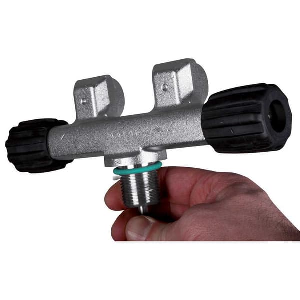 Oms Din Twin Valve 230 Bar Sort,Grå