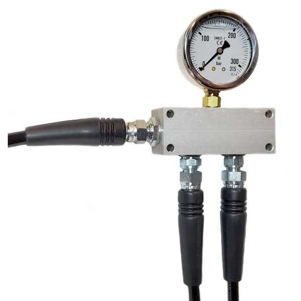 Metalsub Manifold Block With Gauge G 1/4´´ Inlet 2 Outlets Søvfarvet