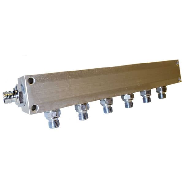 Metalsub Manifold Block G 1/4´´ Inlet 6 Outlets Silver