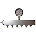 Pikkukuva 2 / 2: Metalsub Manifold Block With Gauge Coltri Inlet 6 Outlets Hopeinen