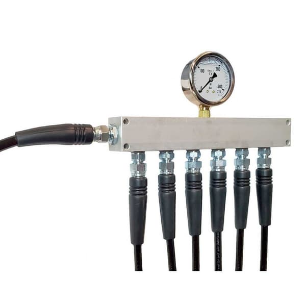 Metalsub Manifold Block With Gauge Coltri Inlet 6 Outlets Hopeinen